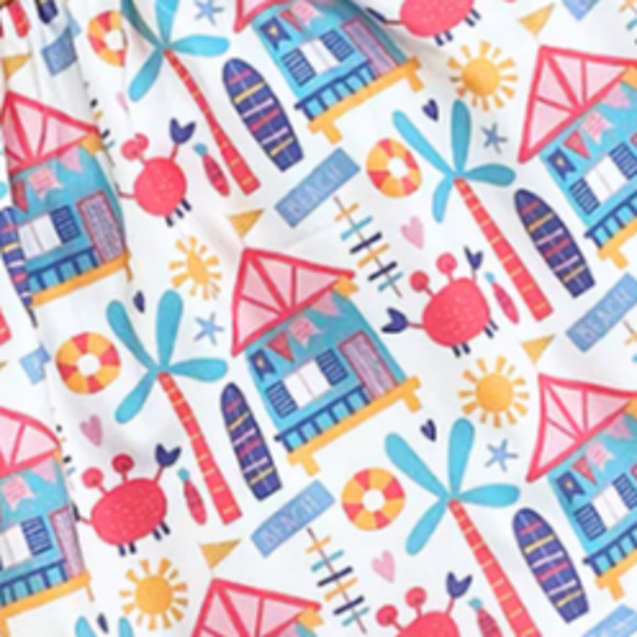 PETE + LUCY Beach Days 2 Piece Short Set Top Capris 4T - Picture 3 of 4